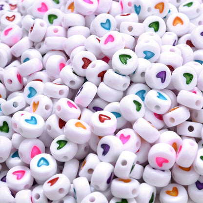 4x7 mm Acrylic Heart Beads