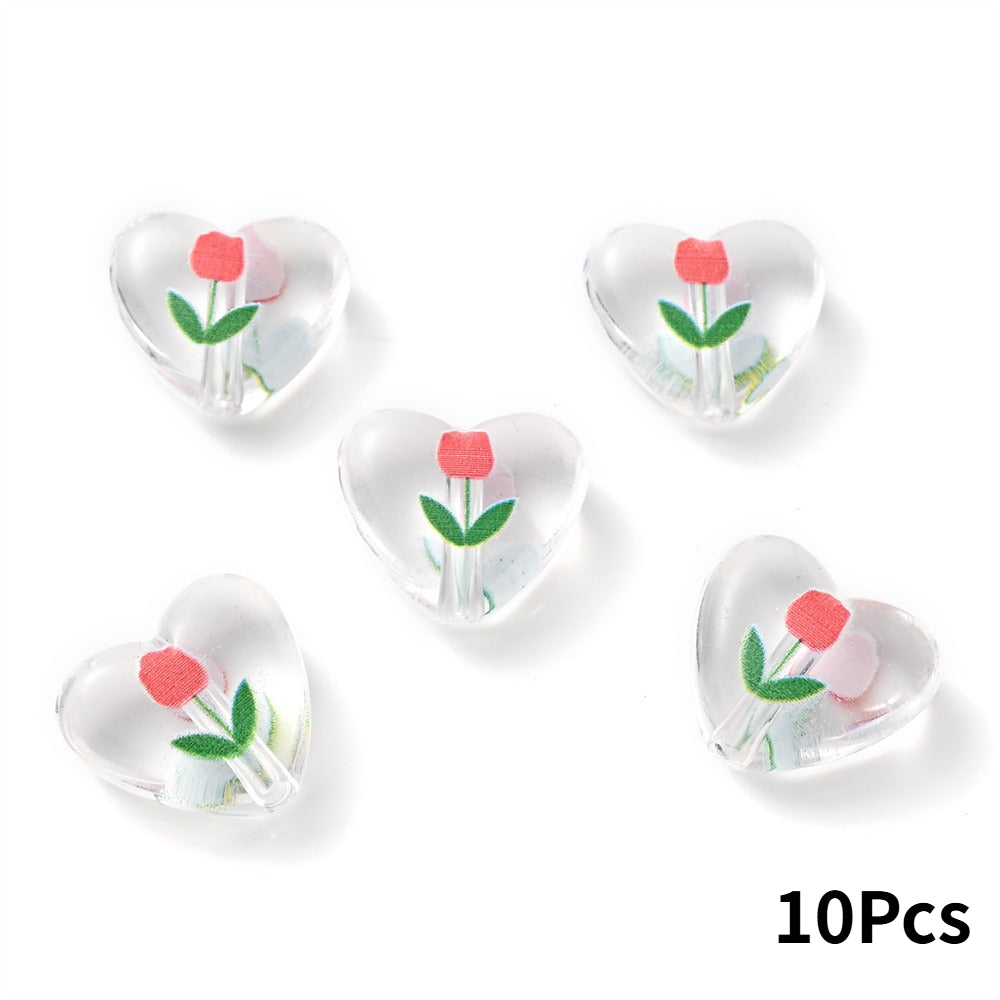 Transparent Acrylic Flower Beads