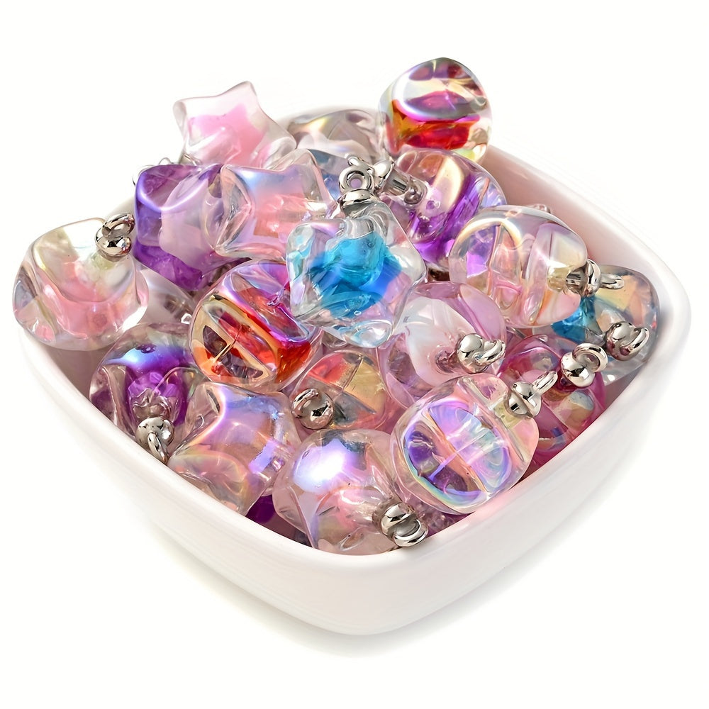 10PCS 16×21mm Star Acrylic Pendant Set