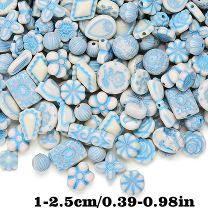 30g/bag Beige Blue Acrylic Decoration Beads