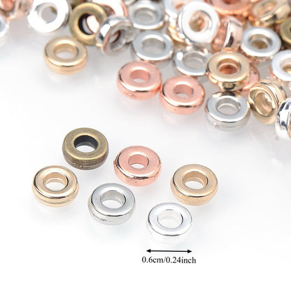 100pcs 6mm Golden & Silvery CCB Large Hole Beads