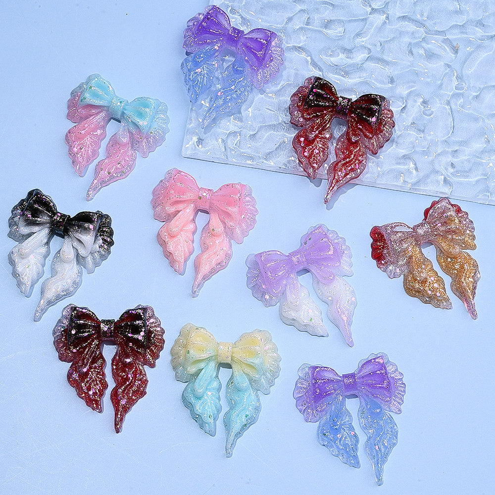 Glow Gradient Bow Resin Patches