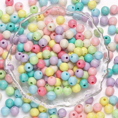 50-100pcs 8/10mm Acrylic Spacer Beads Loose Macarone Jewelry Beads