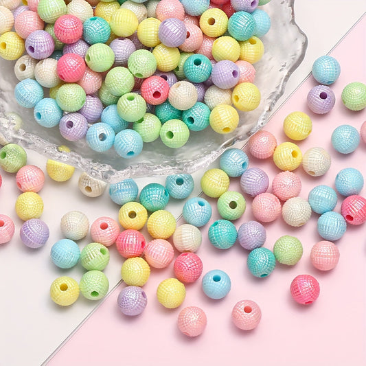 50-100pcs 8/10mm Acrylic Spacer Beads Loose Macarone Jewelry Beads