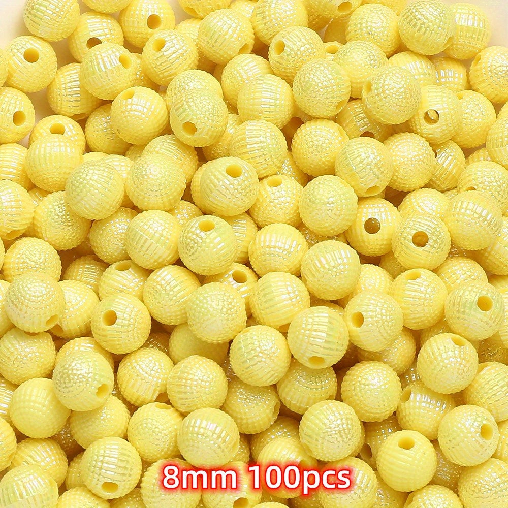 50-100pcs 8/10mm Acrylic Spacer Beads Loose Macarone Jewelry Beads