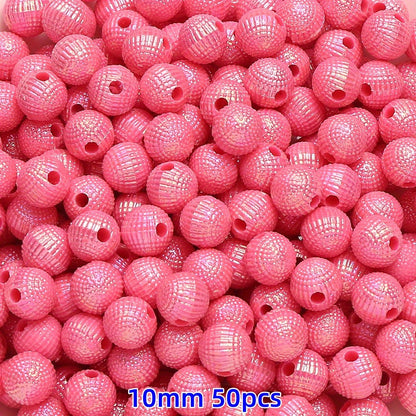50-100pcs 8/10mm Acrylic Spacer Beads Loose Macarone Jewelry Beads
