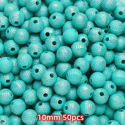 50-100pcs 8/10mm Acrylic Spacer Beads Loose Macarone Jewelry Beads