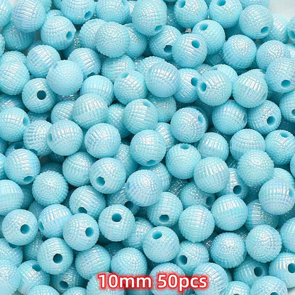 50-100pcs 8/10mm Acrylic Spacer Beads Loose Macarone Jewelry Beads