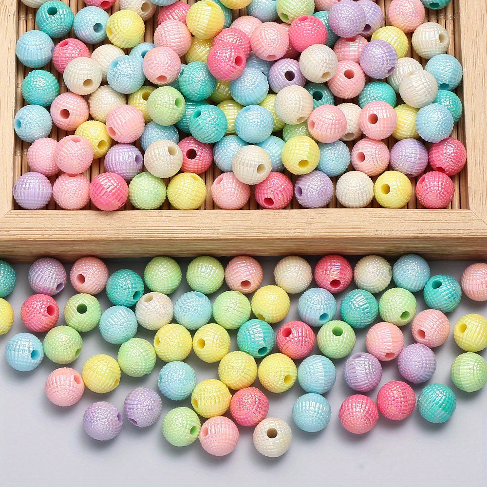 50-100pcs 8/10mm Acrylic Spacer Beads Loose Macarone Jewelry Beads