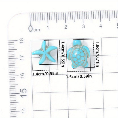 200pcs Turquoise Turtle Starfish Beads