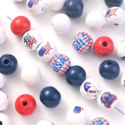 10PCS 16mm Animal Print Round Wooden Bead Set