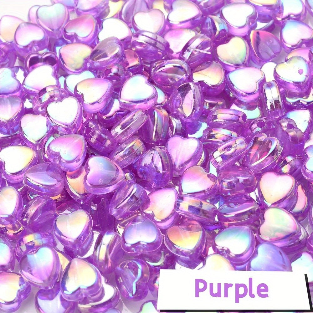 AB Color Transparent Heart Acrylic Spacer Beads