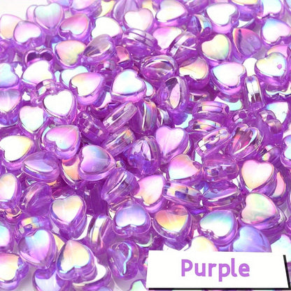 AB Color Transparent Heart Acrylic Spacer Beads
