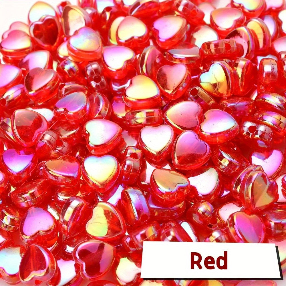 AB Color Transparent Heart Acrylic Spacer Beads