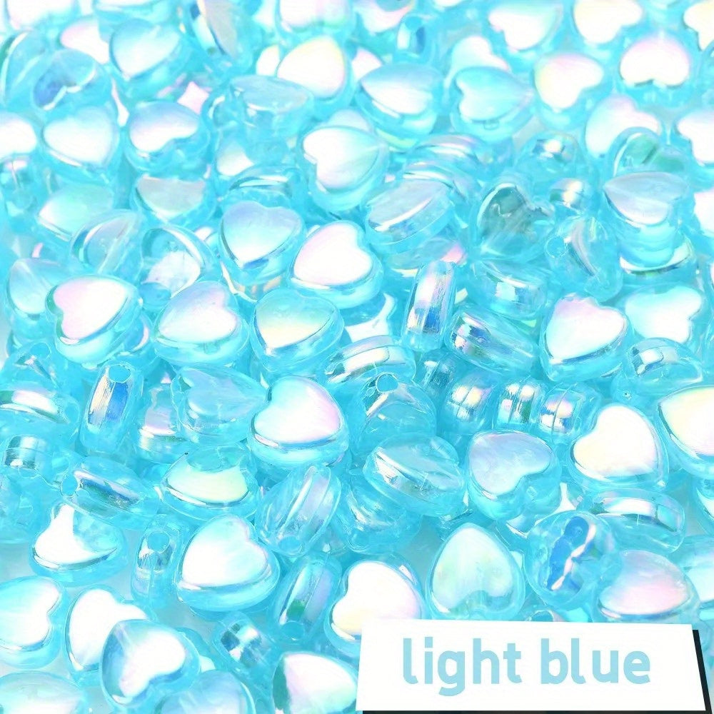 AB Color Transparent Heart Acrylic Spacer Beads