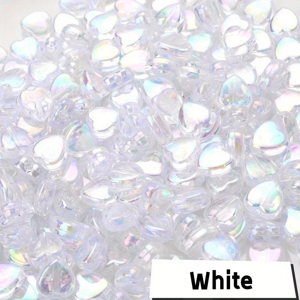 AB Color Transparent Heart Acrylic Spacer Beads