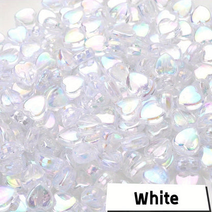 AB Color Transparent Heart Acrylic Spacer Beads