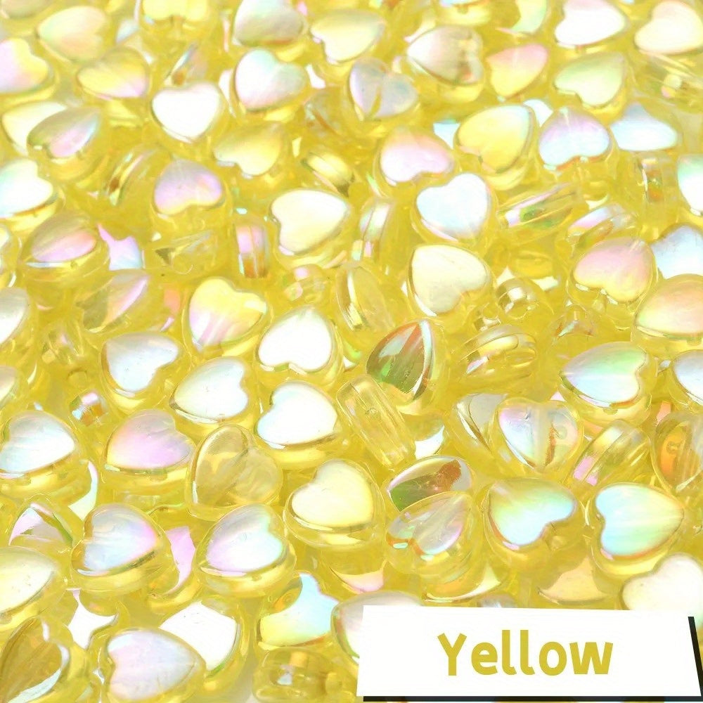 AB Color Transparent Heart Acrylic Spacer Beads