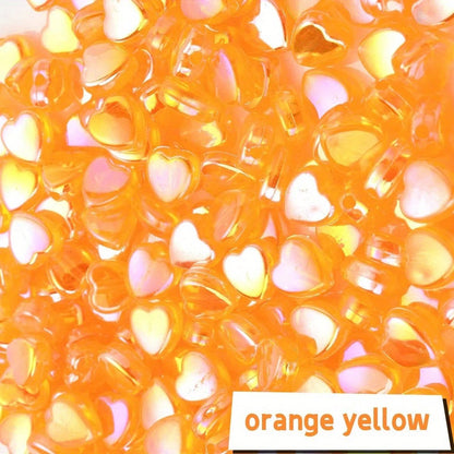AB Color Transparent Heart Acrylic Spacer Beads