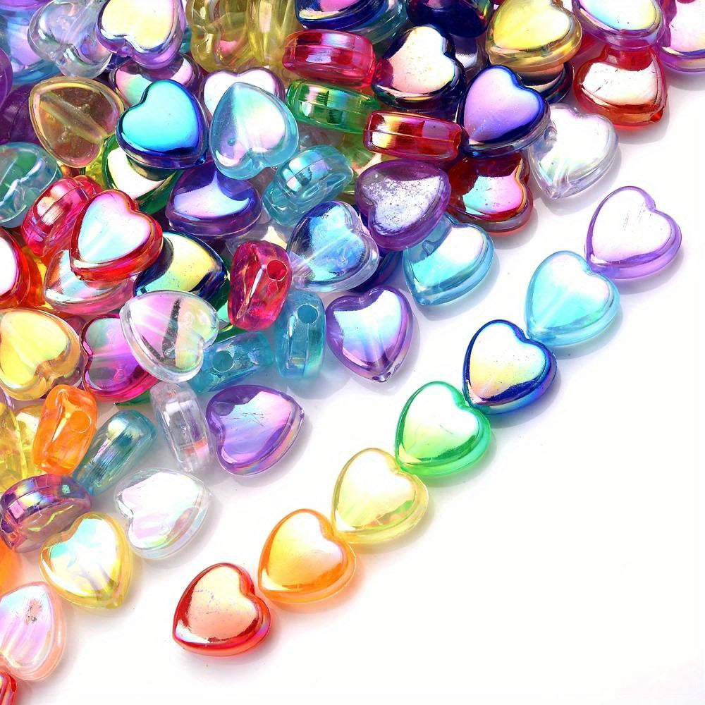 AB Color Transparent Heart Acrylic Spacer Beads
