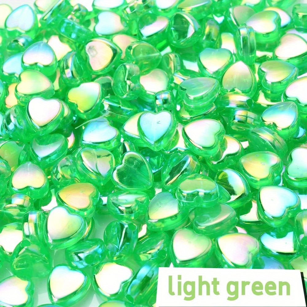 AB Color Transparent Heart Acrylic Spacer Beads