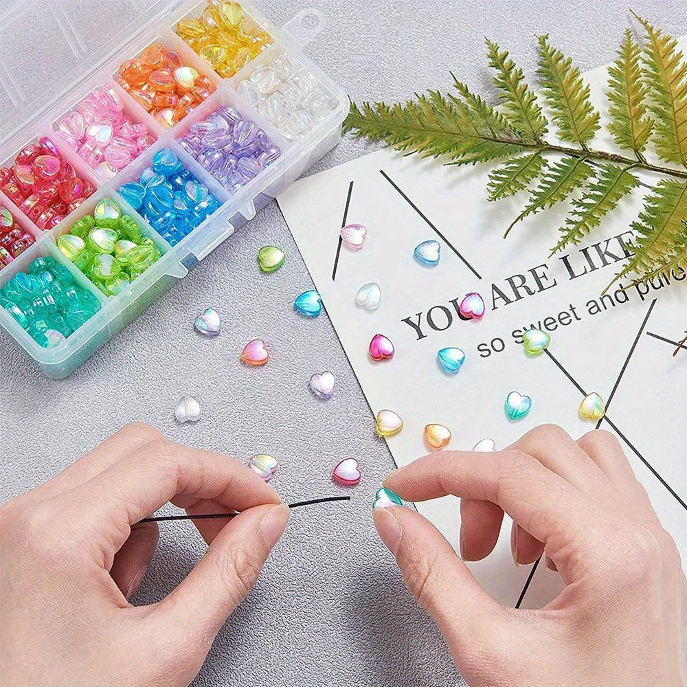 AB Color Transparent Heart Acrylic Spacer Beads