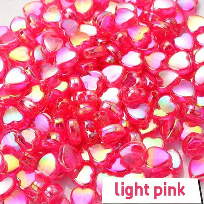 AB Color Transparent Heart Acrylic Spacer Beads