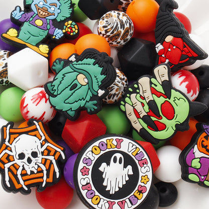 69pcs Halloween Style Silicone Focal Beads Set