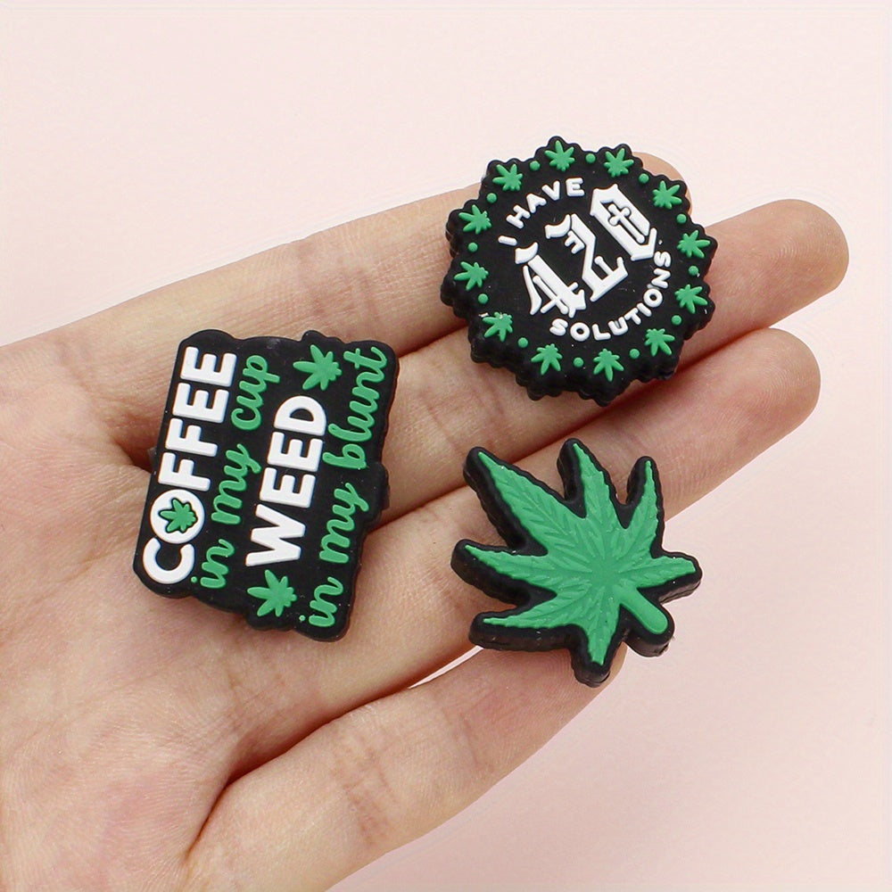 Green Plant Silicone Beads Set