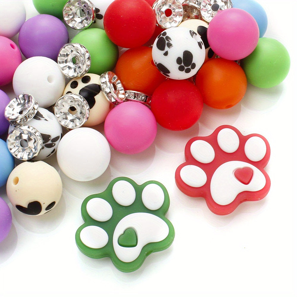 61pcs Dog Claw Silicone Beads Set