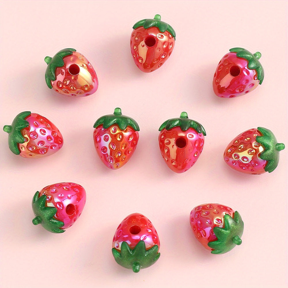 Red Strawberry Acrylic Beads