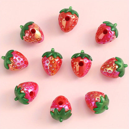 Red Strawberry Acrylic Beads