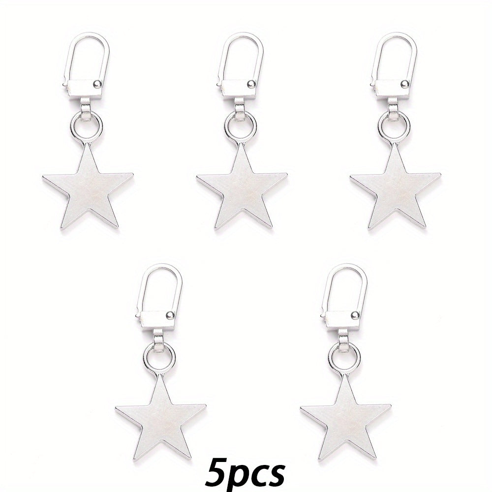 Star Metal Detachable Zipper Puller Buckle Heads