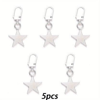 Star Metal Detachable Zipper Puller Buckle Heads