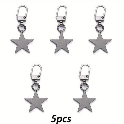 Star Metal Detachable Zipper Puller Buckle Heads