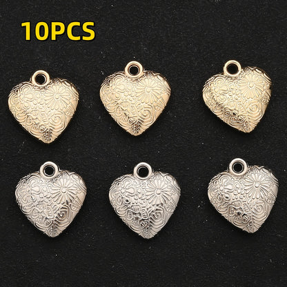 Textured Heart Pendant Beads