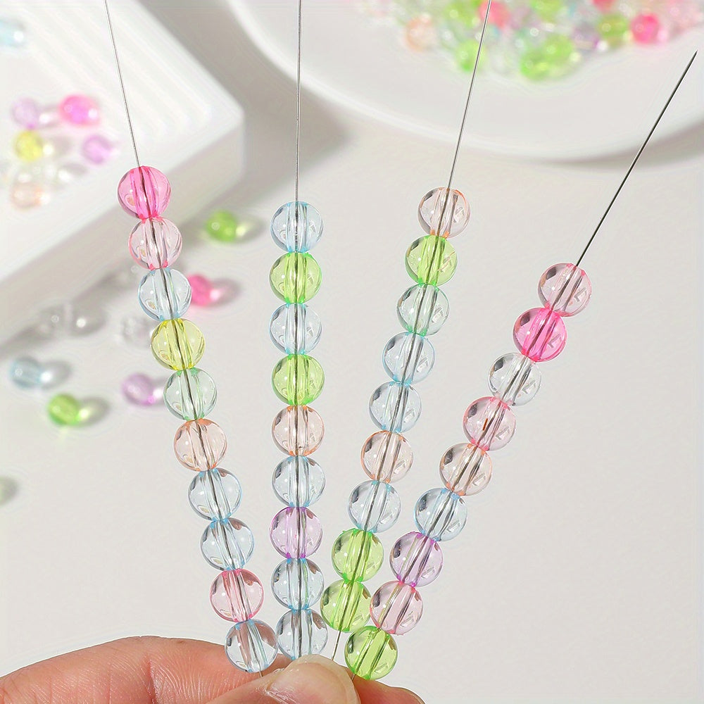 100pcs 8mm Macaroon Color Transparent Acrylic Beads