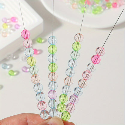 100pcs 8mm Macaroon Color Transparent Acrylic Beads