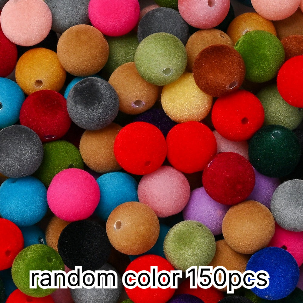 150pcs 16mm Winter Series Acrylic Flocking Beads