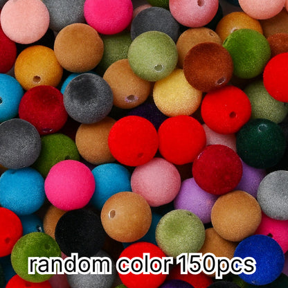 150pcs 16mm Winter Series Acrylic Flocking Beads