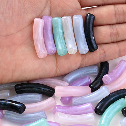 Shiny Elbow Acrylic Beads