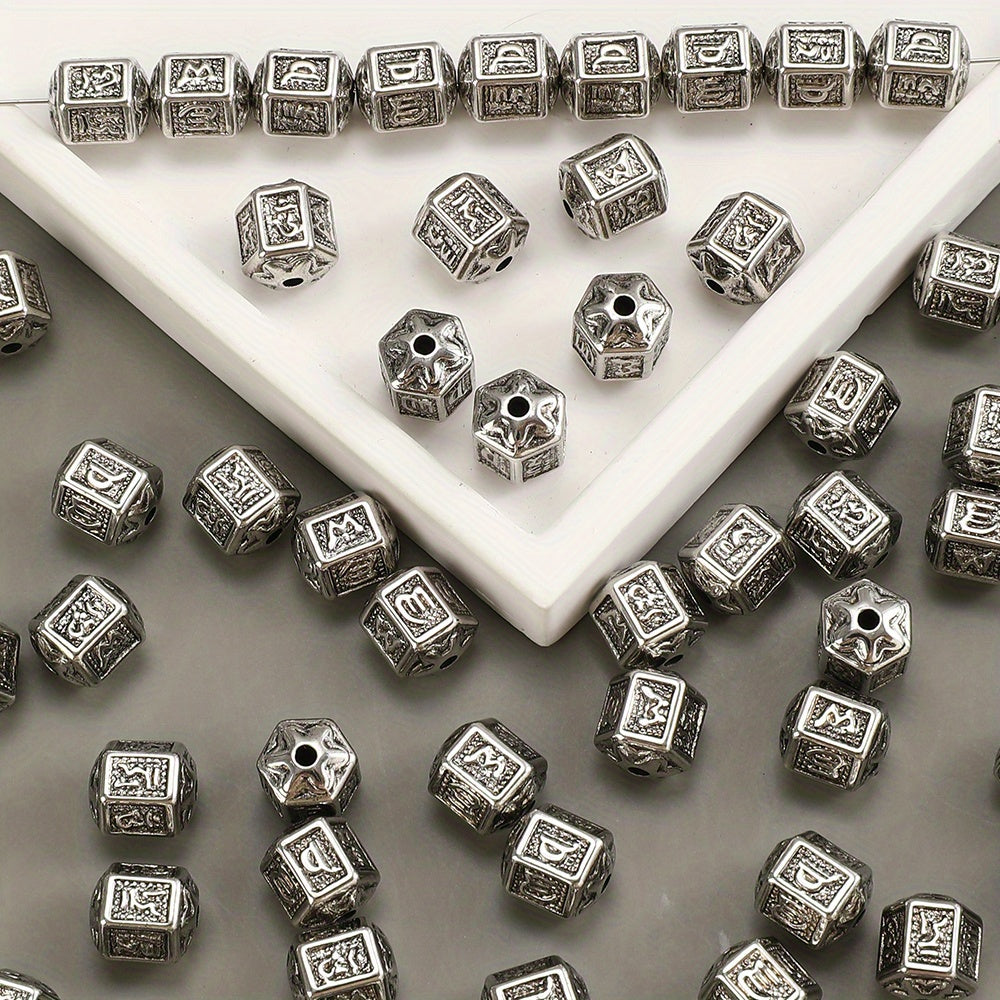 Silver Vintage Barrel Beads