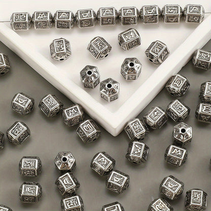 Silver Vintage Barrel Beads