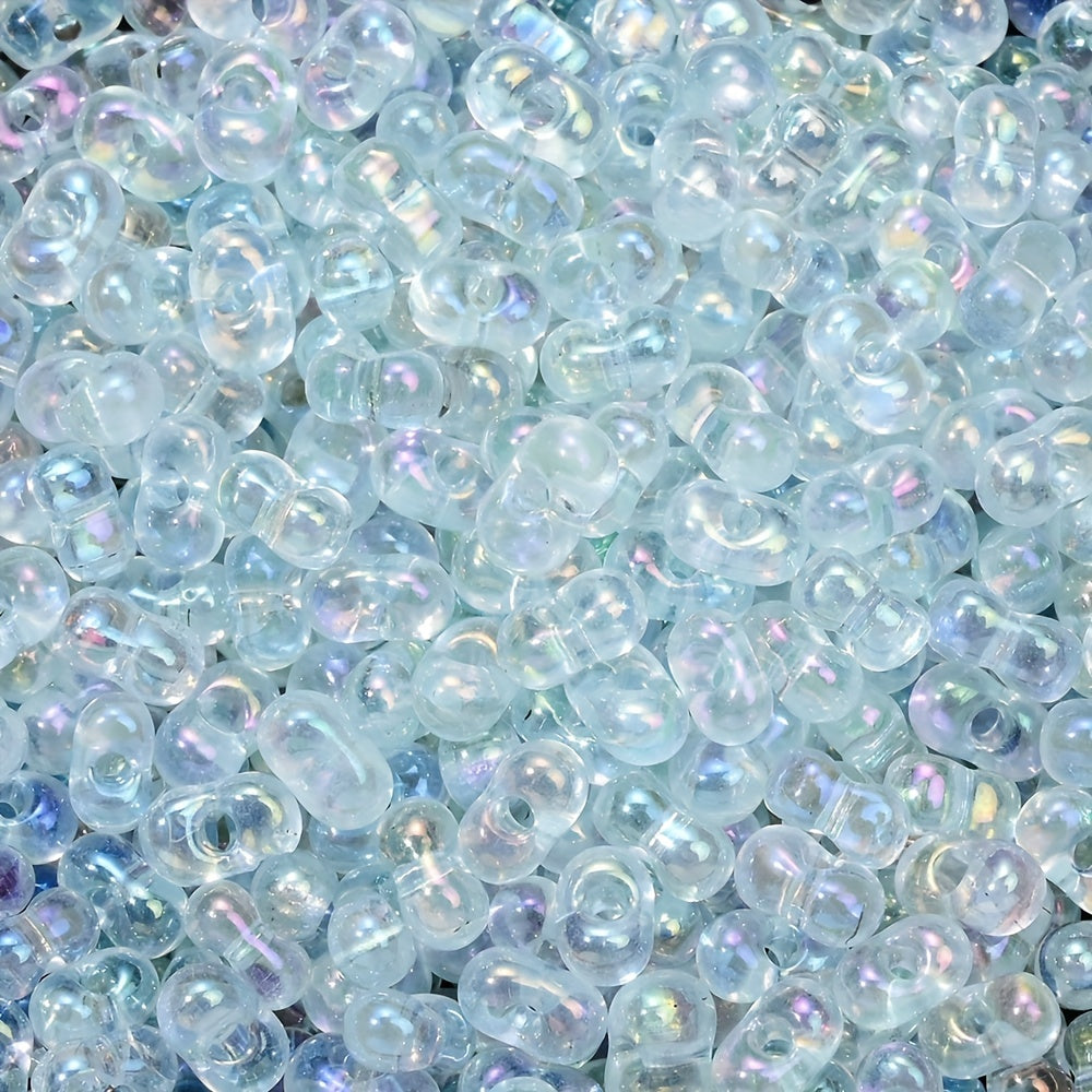 Rainbow Glass Rice Spacer Beads