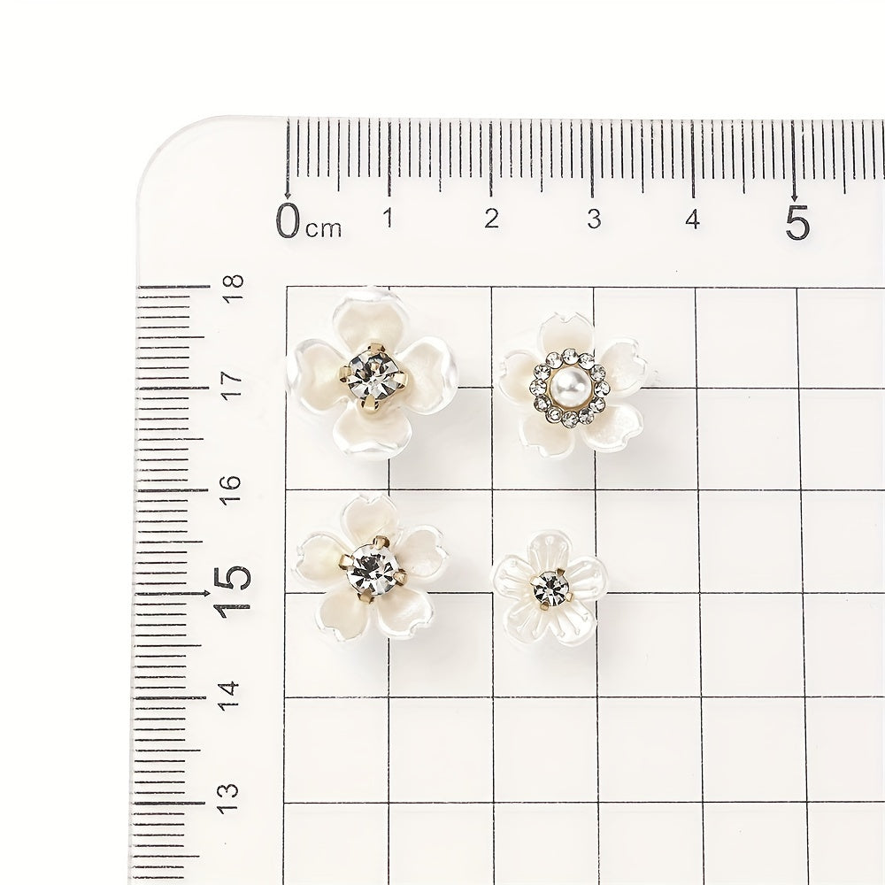 Petal Rhinestone Flower Flatback Beads