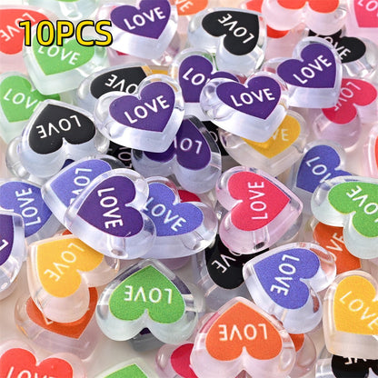 Clear Double Heart Acrylic Beads