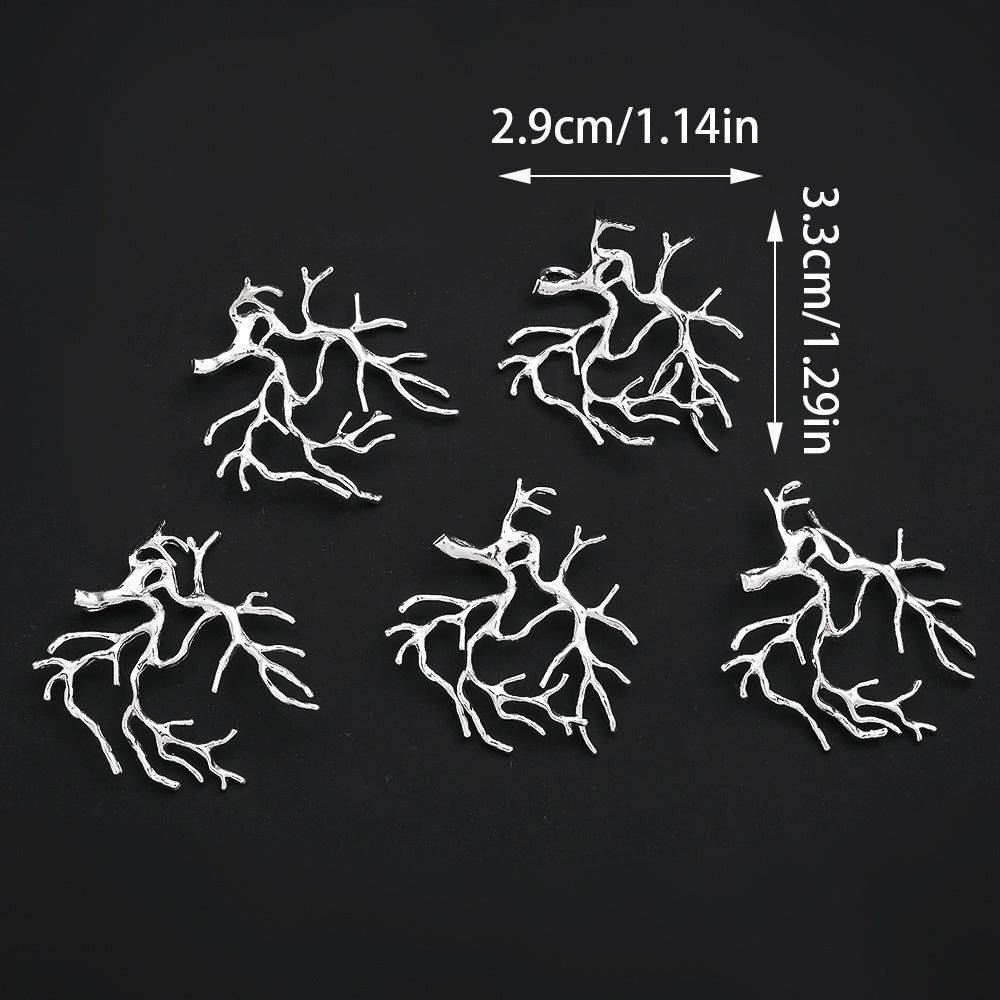 10PCS Gold & Silver Tree Branch Bead Cap Pendant Set