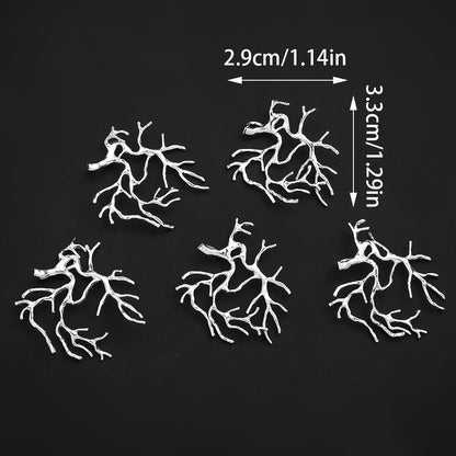 10PCS Gold & Silver Tree Branch Bead Cap Pendant Set