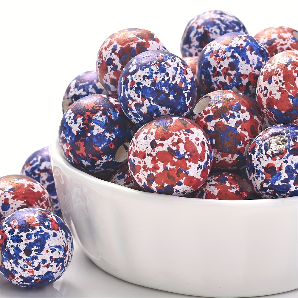10PCS 16mm Multicolor Round Wooden Bead Set