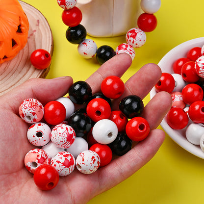 Halloween Bloody Handprint Wooden Beads